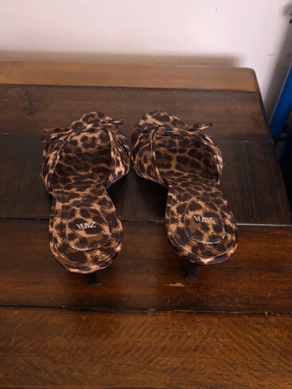 ZARA Leopard-Print Knotted Slide Sandals - Brown/Black